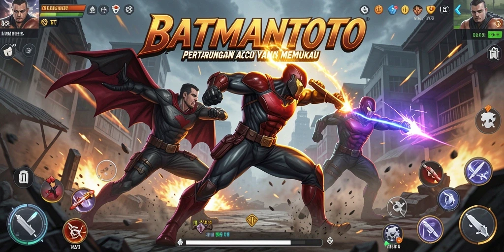 Tangkapan layar gameplay BATMANTOTO dengan pertarungan seru dan karakter menarik.