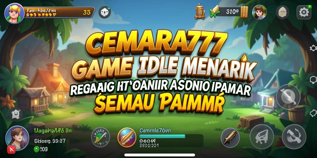 Screenshot gameplay CEMARA777 dengan karakter dan sumber daya yang menarik.