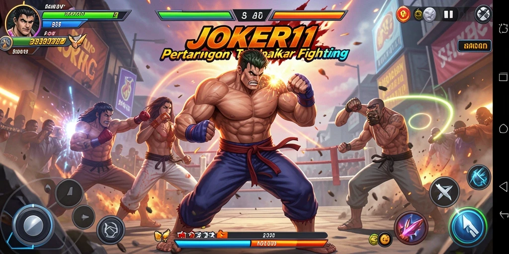 Tampilan utama gameplay JOKER11 dengan aksi pertarungan yang seru.