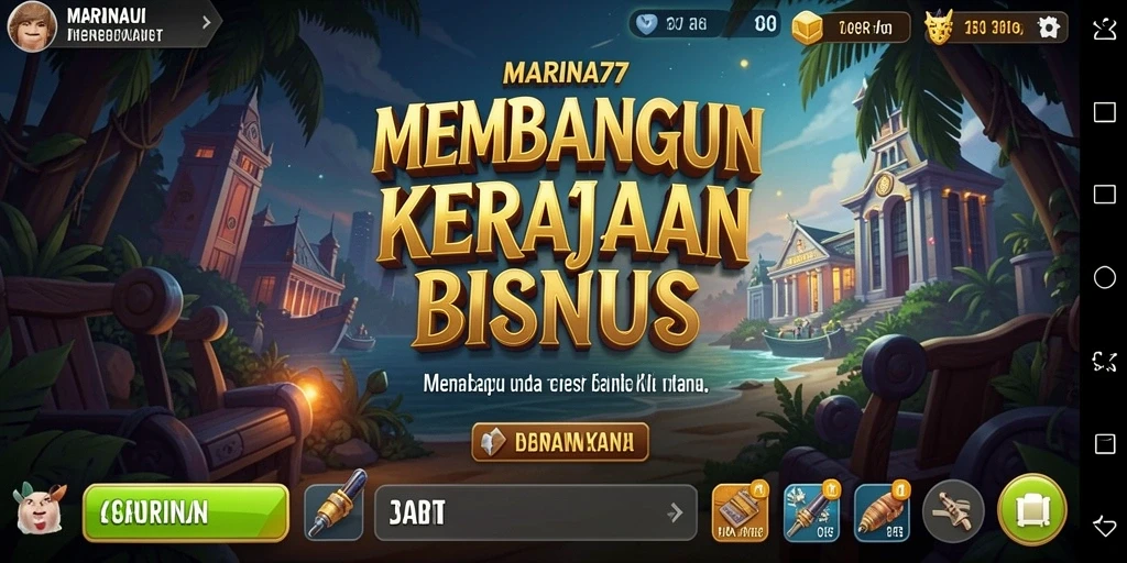 Tangkapan layar gameplay MARINA77 yang menunjukkan pengelolaan bisnis.