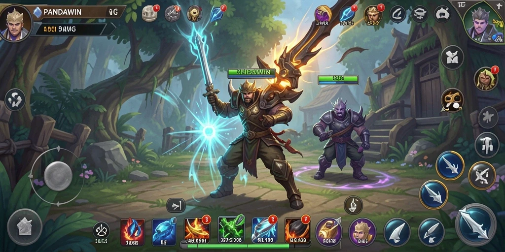 Tangkapan layar gameplay menunjukkan aksi mendebarkan dalam PANDAWIN.