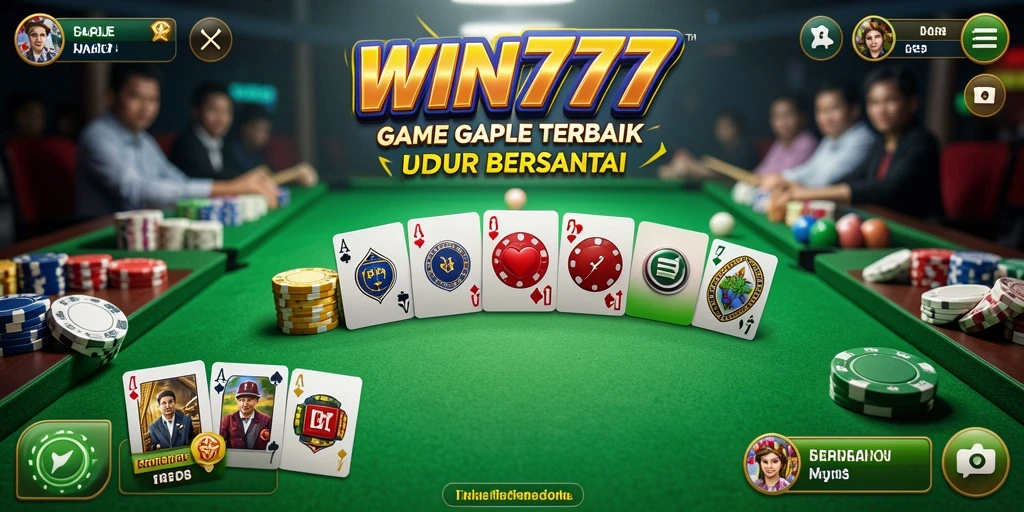 Screenshot gameplay WIN777 yang menunjukkan keseruan bermain Gaple.